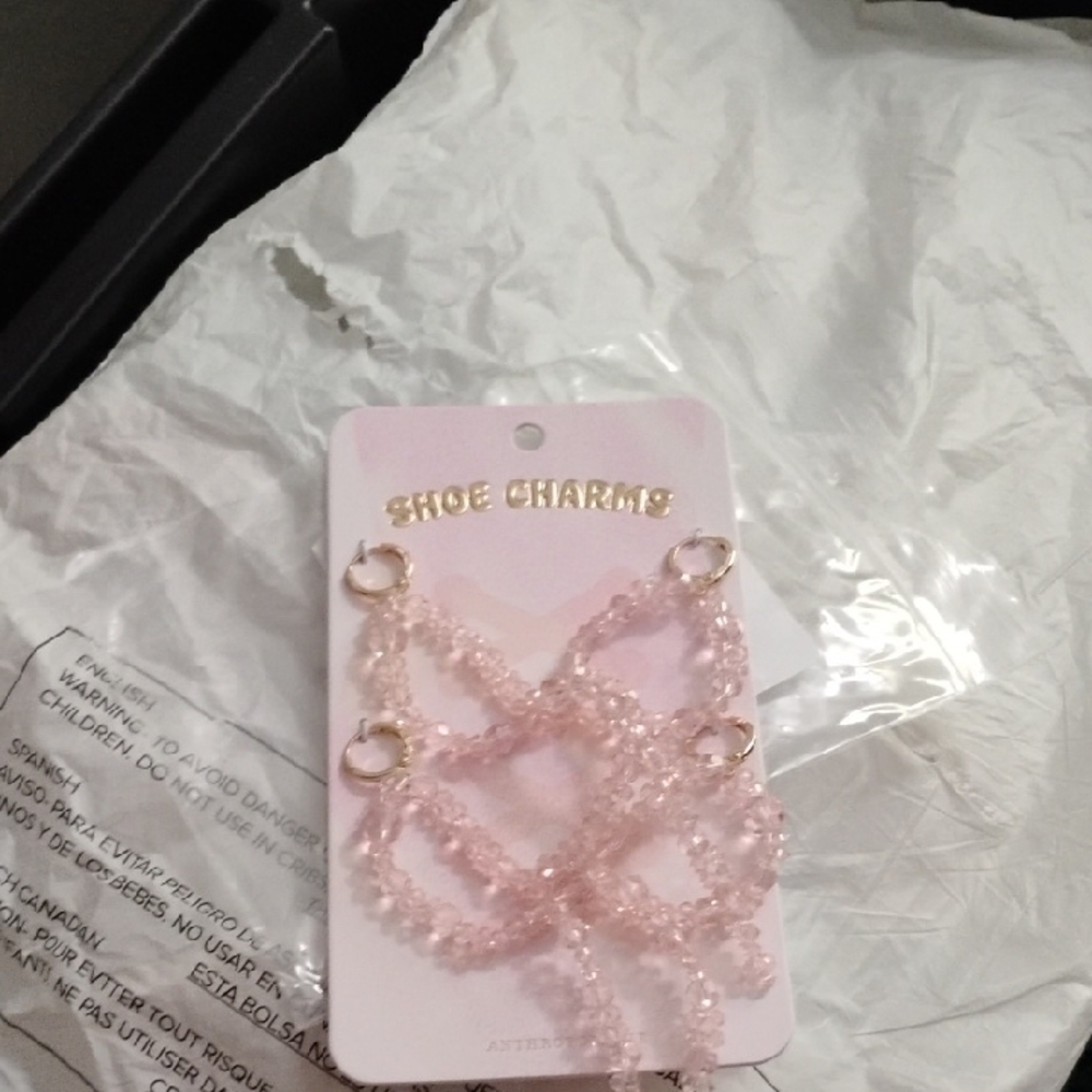 Anthropologie Pink Beaded Shoe Charms